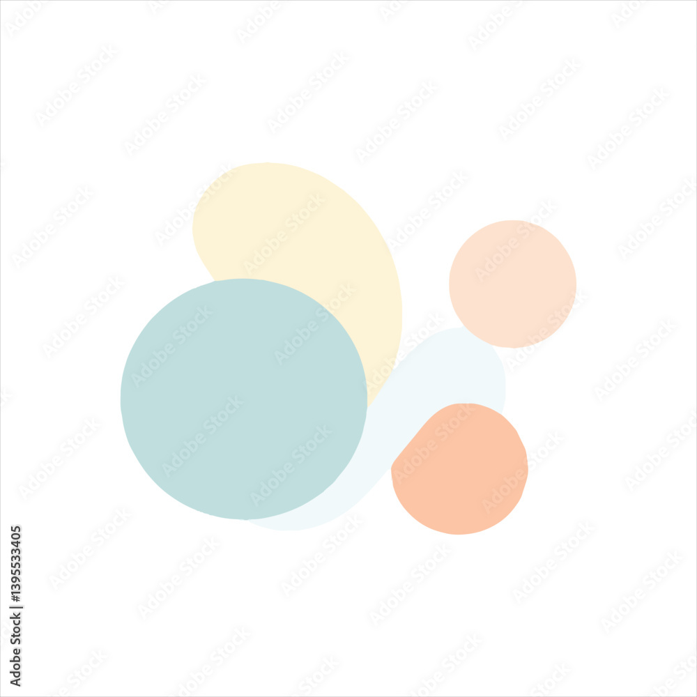 Abstract pastel shapes on white background Abstract pastel shapes on white background
