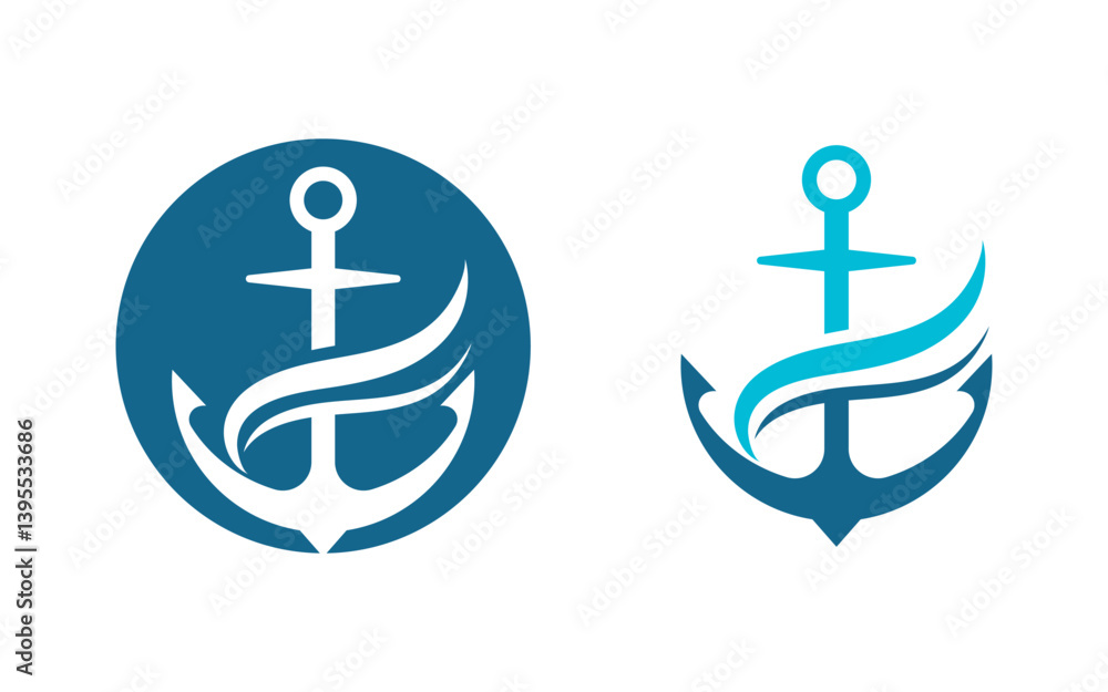 Anchor wave icon Element Logo Template vector v.2 Anchor wave icon Element Logo Template vector v.2