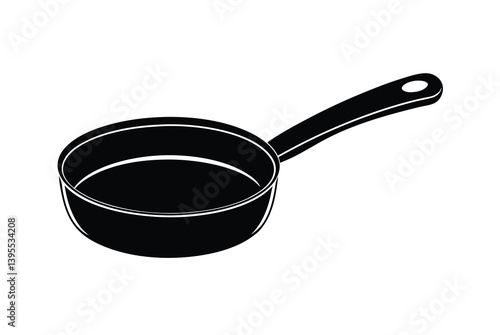 Black Frying Pan Kitchen Cookware Cooking Utensil Icon Silhouette