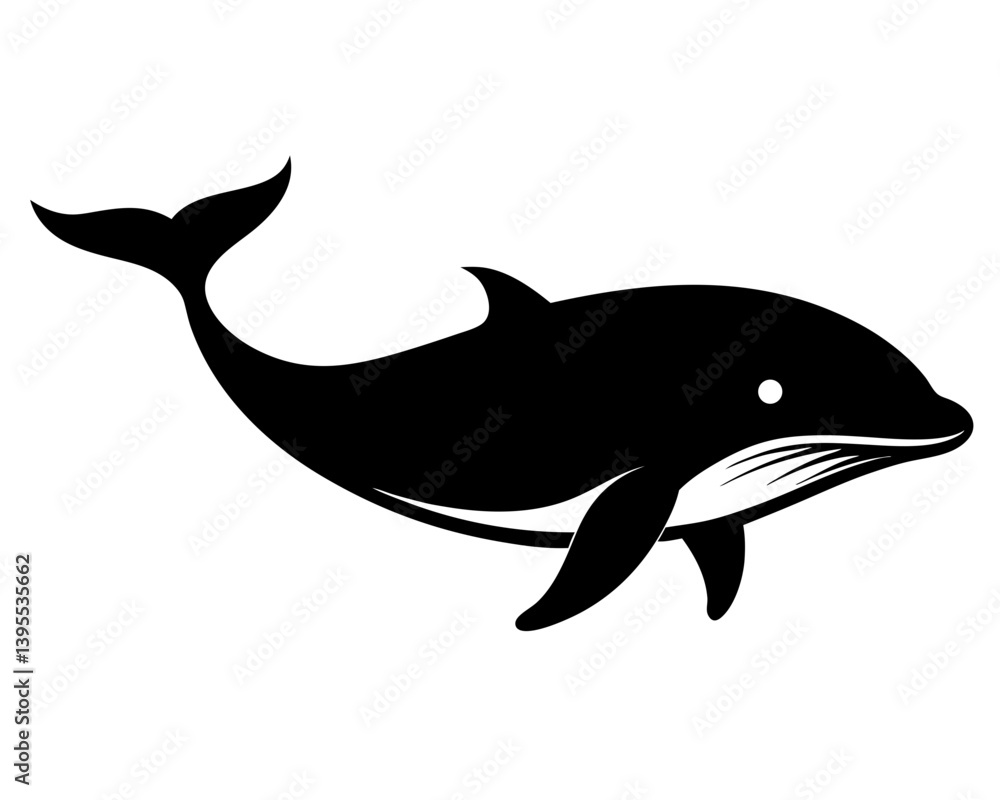 Obraz premium Whale Vector Silhouettes & SVG Icons | Ocean Life & Marine Animal Crafts & Digital Art