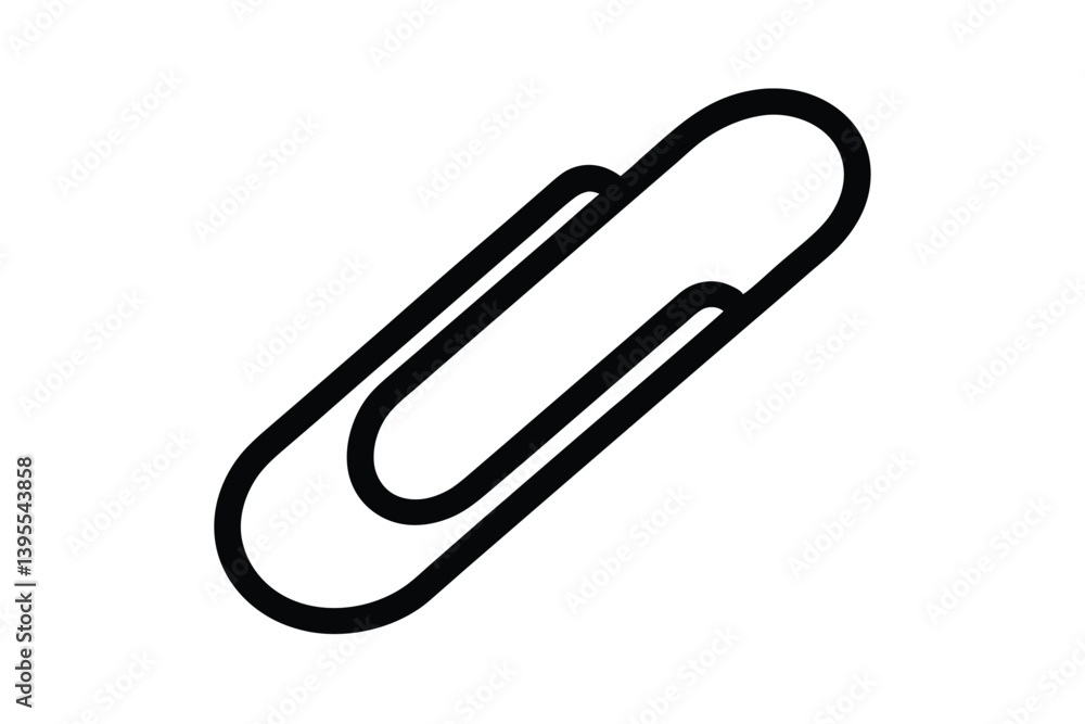 Simple Black Line Art Paperclip Office Supply Icon Design Simple Black Line Art Paperclip Office Supply Icon Design