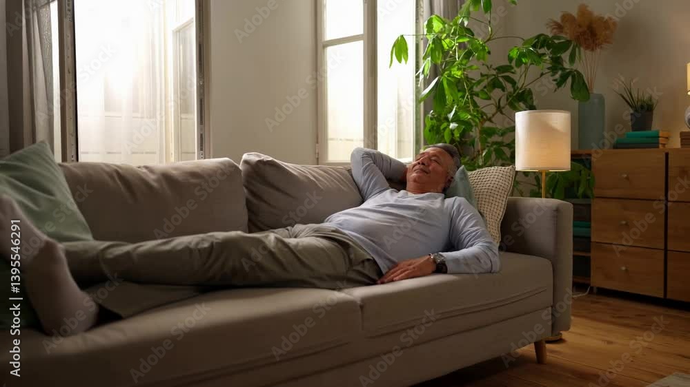 senior man released copy safe home, breathing in fresh air flowing through open window. Surrounded by natural light peaceful ambiance, he enjoys moment calm rejuvenation amidst serene indoor comfort. senior man released copy safe home, breathing in fresh air flowing through open window. Surrounded by natural light peaceful ambiance, he enjoys moment calm rejuvenation amidst serene indoor comfort.