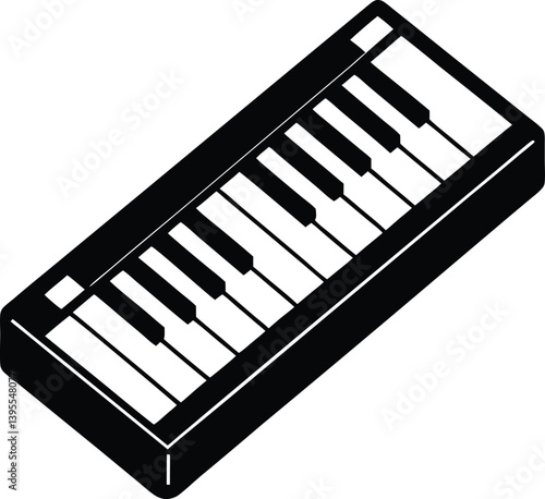 keyboard black and white silhouette vector design