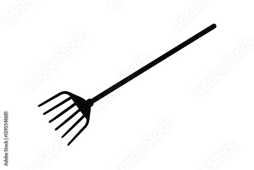 Gardening Tool Simple Black Silhouette of a Garden Cultivator