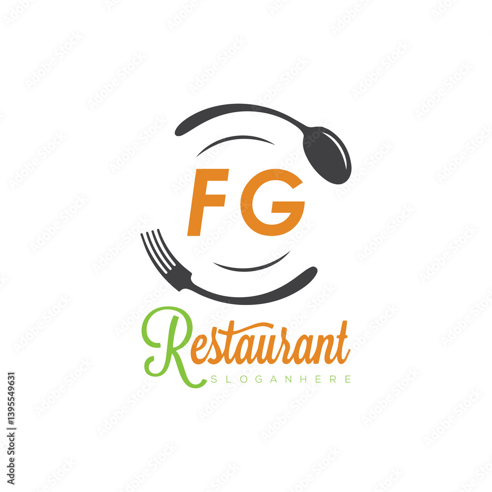 Obraz premium initial monogram logo With restaurant Culinary Circle shape Taste of Tradition logo design. 