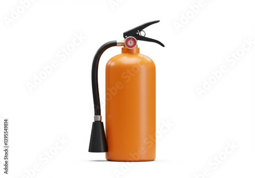 Orange fire extinguisher isolated isolated on white background