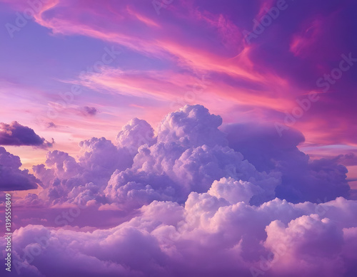 Abstract fantasy landscape purple background, colorful purple clouds aesthetic background