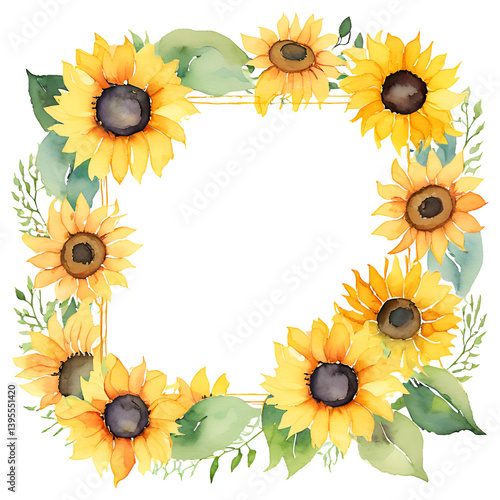 frame with sunflowers