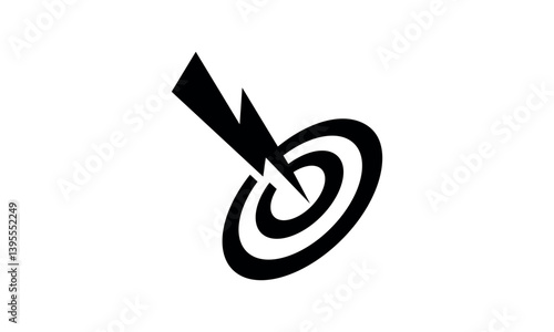 a graphic image with a lightning target theme, on a white background. vector graphic base.