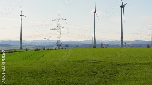 wind energy and power transportation landscape 4k 25fps video