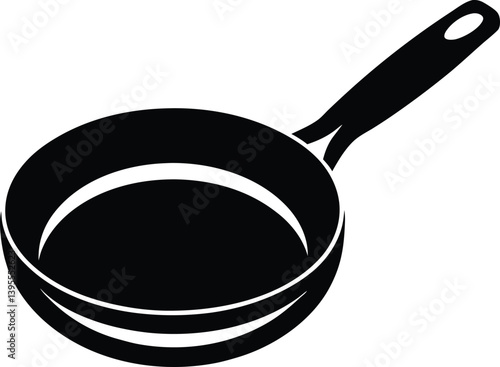 frying pan black and white silhouette vector design