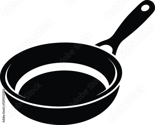 frying pan black and white silhouette vector design
