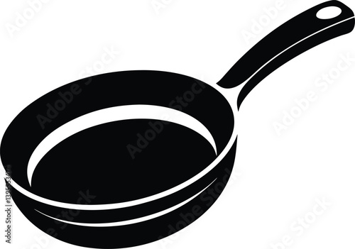 frying pan black and white silhouette vector design