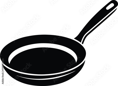 frying pan black and white silhouette vector design