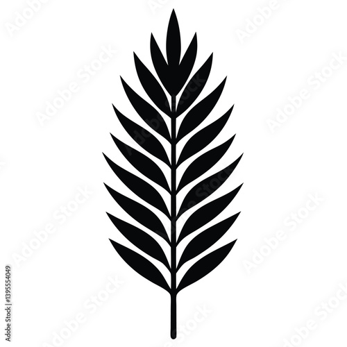 Tamarisk Leaf Silhouette Vector - Minimalist Nature Design