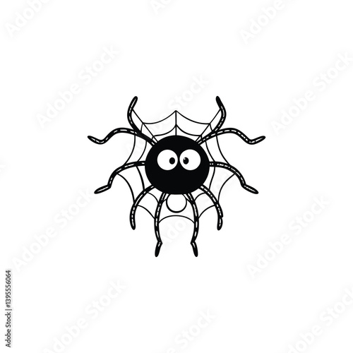 vector illustration of a cartoon spider