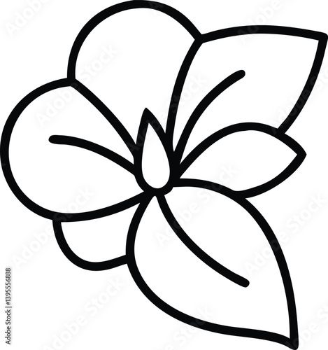 black and white vector illustration of plant flower logo
