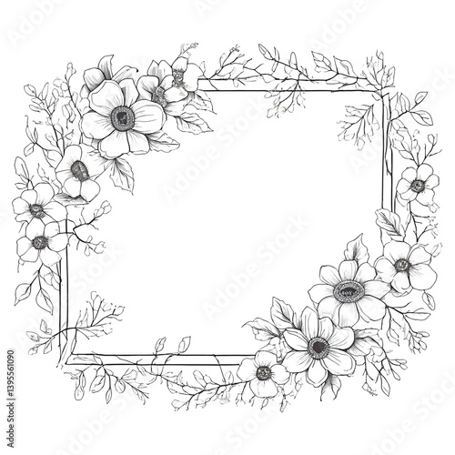 floral frame with flowers