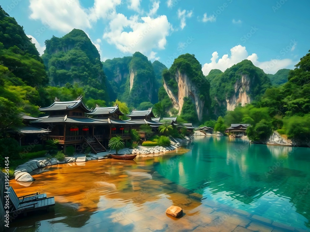 Fototapeta premium lake and mountains