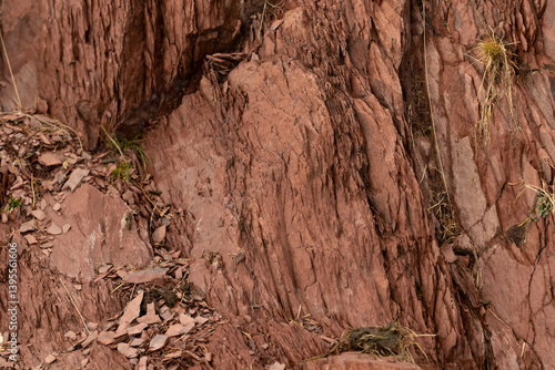 Obraz na płótnie dettagli di un terreno roccioso dalle sfumature di colore tra il rosso ed il marrone w salonie