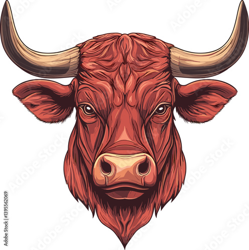 bull head isolated on white