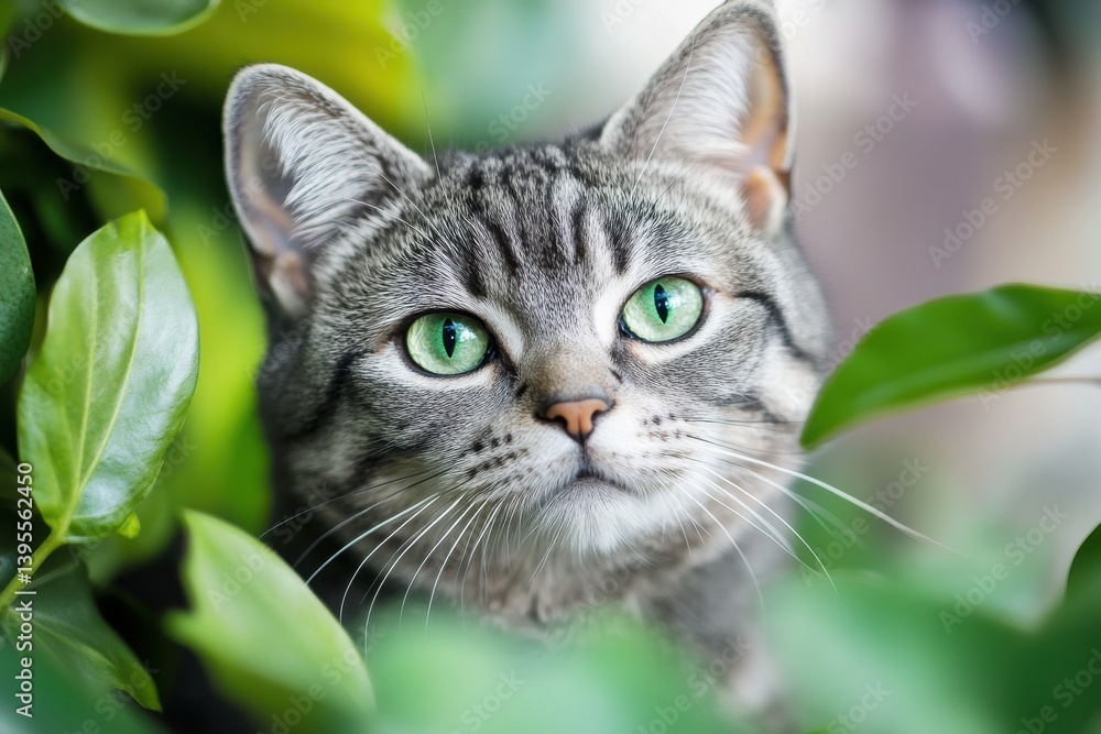 custom made wallpaper toronto digitalStunning American Shorthair Feline with Mesmerizing Green Eyes - A Cute and Beautiful Domestic Pet