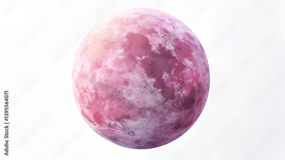 Isolated Pink Planet on White Background Isolated Pink Planet on White Background
