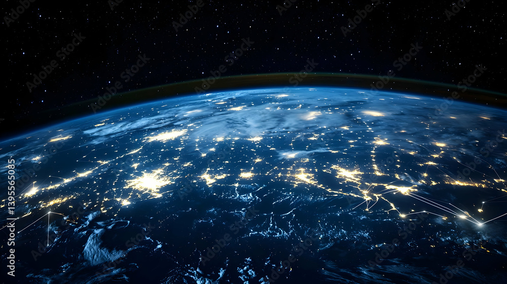 Fototapeta premium Earth At Night From Space
