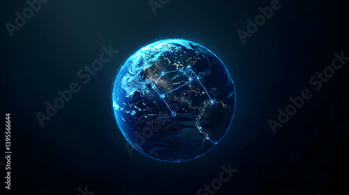 Digital Illustration Of Earth At Night