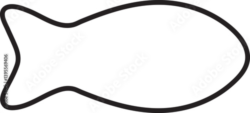 vector illustration, silhouette of a fish, simple linear icons, doodle and sketch style, hand-drawn, isolated on a white background