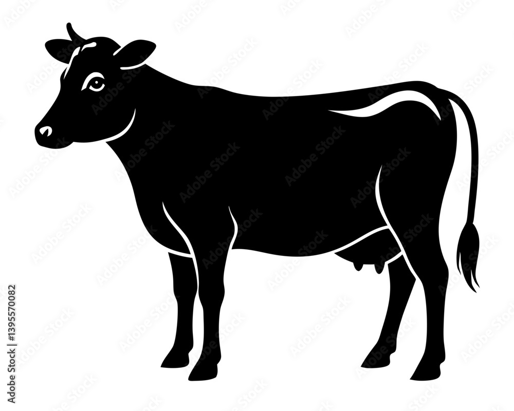 Fototapeta premium Cow Vector Silhouettes & SVG Icon