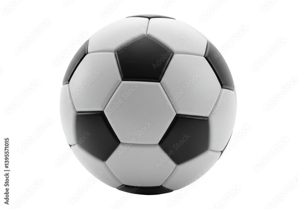 Obraz premium Isolated Classic Black White Soccer Ball Leather Texture