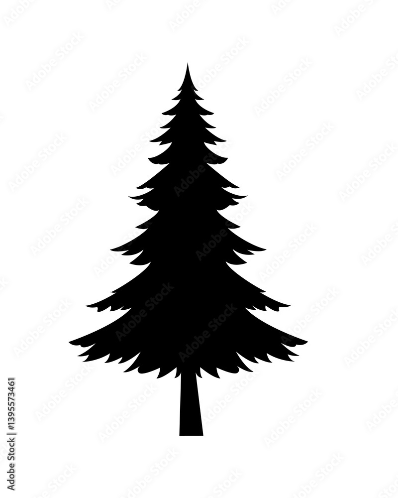 Simple forest tree silhouette element