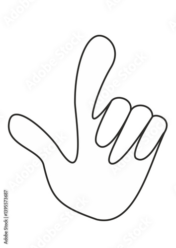 
Vector hand with thumb up, positive gesture, flat illustration in neutral colors [with copy space]