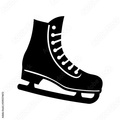 Ice Skate Silhouette vector illustration