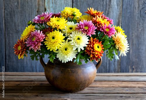 Wallpaper Mural bouquet of chrysanthemum flowers Torontodigital.ca