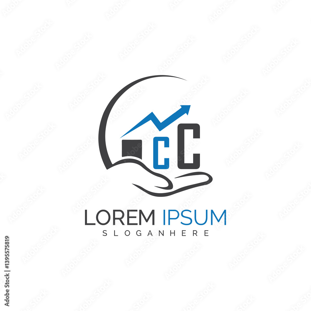 Fototapeta premium initial monogram logo With the upward progress suggested by the arrow design. 