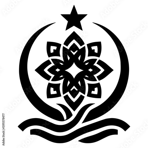 Flowing Islamic floral mandala emphasizing artistic ornamental refined craftsmanship