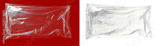 transparent plastic packaging pouch mockup isolated png transparent background