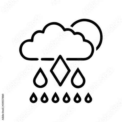 Precipitate weather illustration with rain and sun elements  