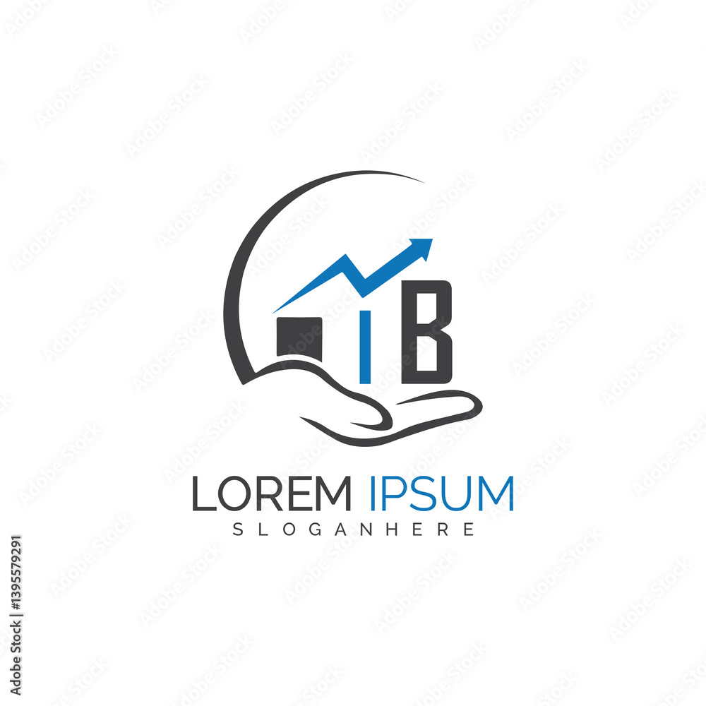 Fototapeta premium initial monogram logo With the upward progress suggested by the arrow design.