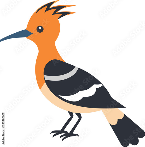 hoopoe bird silhouette with white background