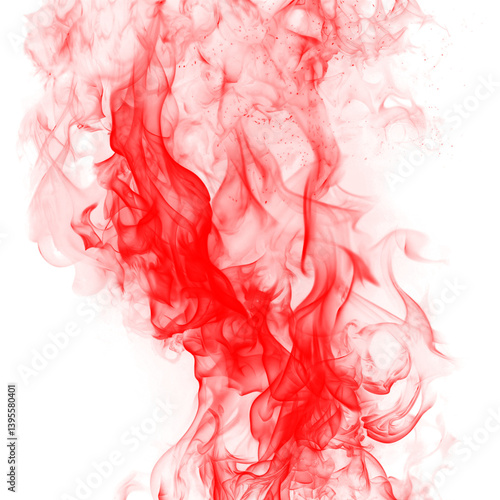 red smoke steam isolated white background	