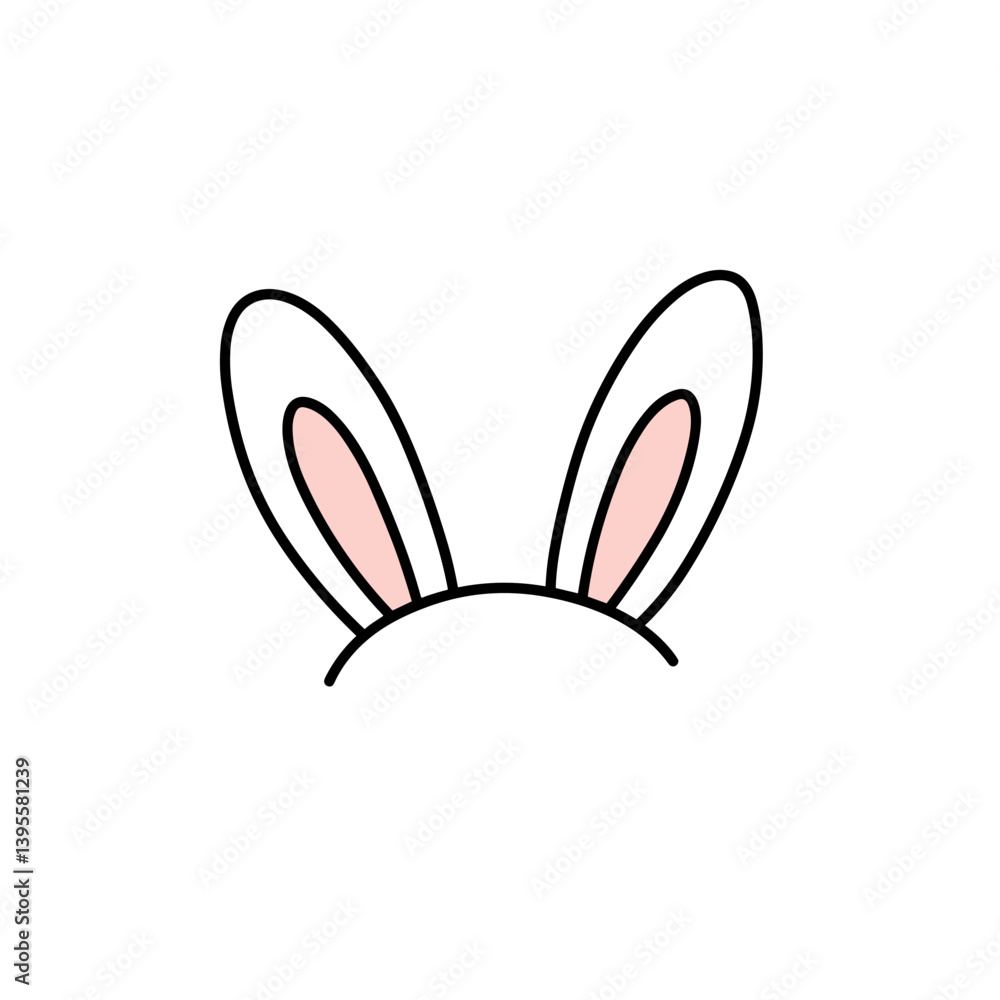 Obraz premium Bunny Ears Outline Symbolizing Easter Celebration 