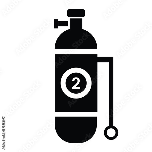 Oxygen Tank Icon Style stock illustration