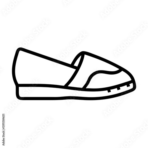 Espadrille shoe illustration in minimalistic style  