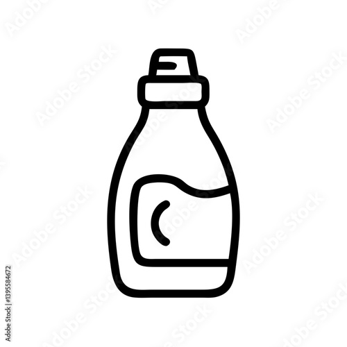 Fabric softener bottle in minimalistic style on white background  