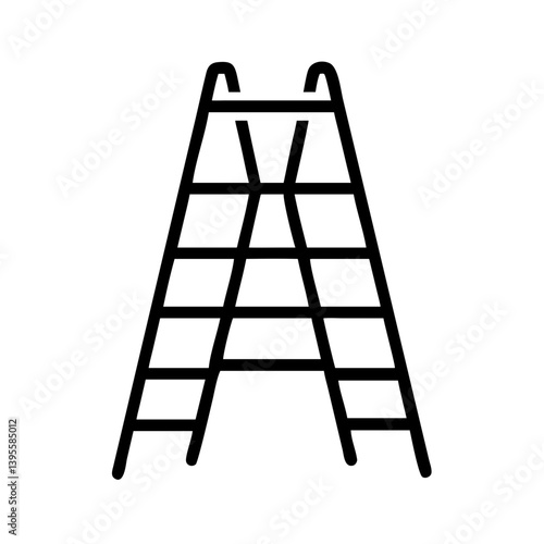 Ladder outline in minimalistic style against a white background  