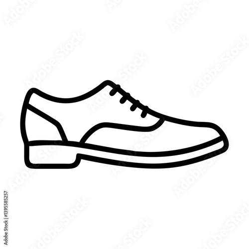 Oxford shoe outline illustration on a white background  