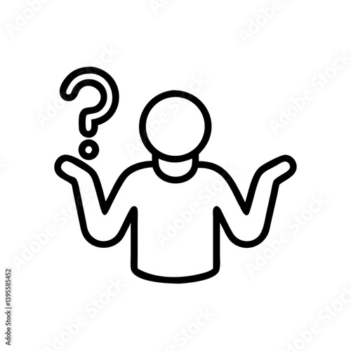 Confused person questioning with raised hands on a simple background  